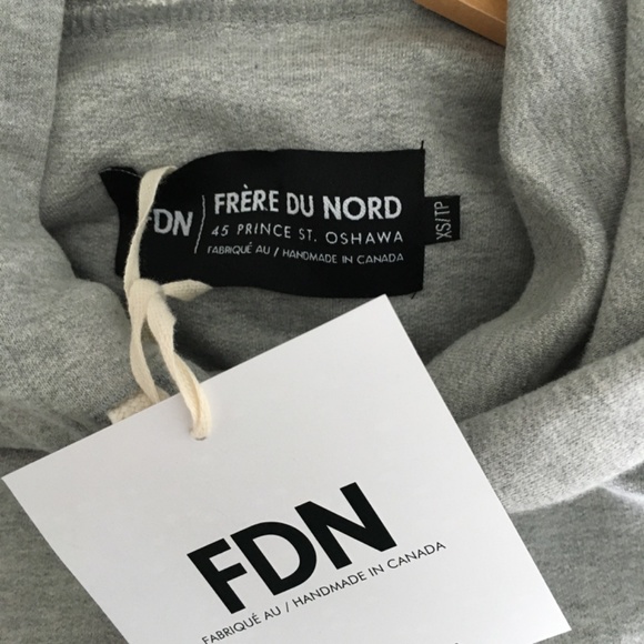 Frere Du Nord FDN grey hooded sweatshirt made in Canada 🇨🇦 - Picture 2 of 6